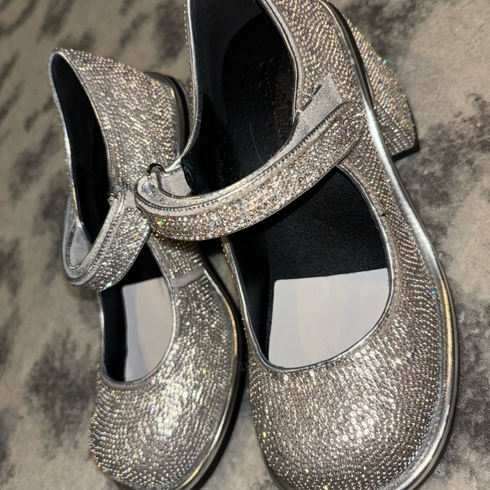 Sugar Thrillz Silver Sparkle Heels